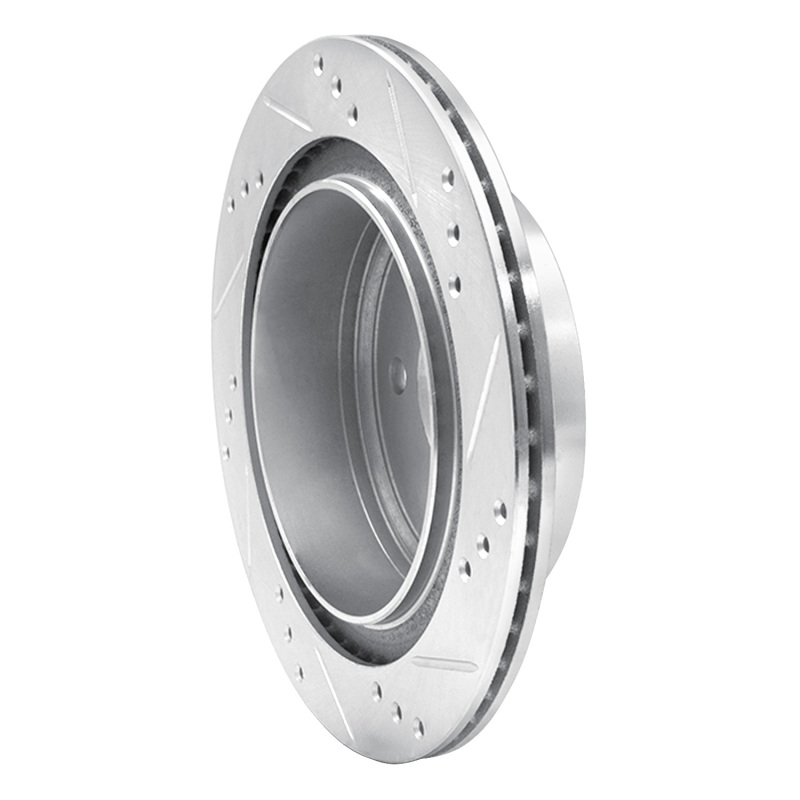 Infiniti M45 Brake Rotor (1) - Rear Left - R1 Concepts - Drilled & Slotted - Silver - `02-`06